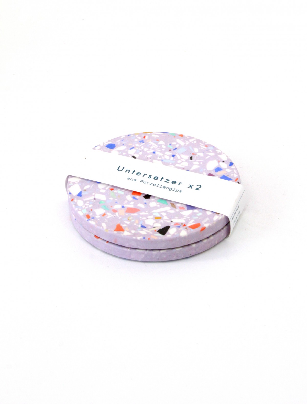 objet vague / 2er Set Terrazzo Untersetzer / Flieder