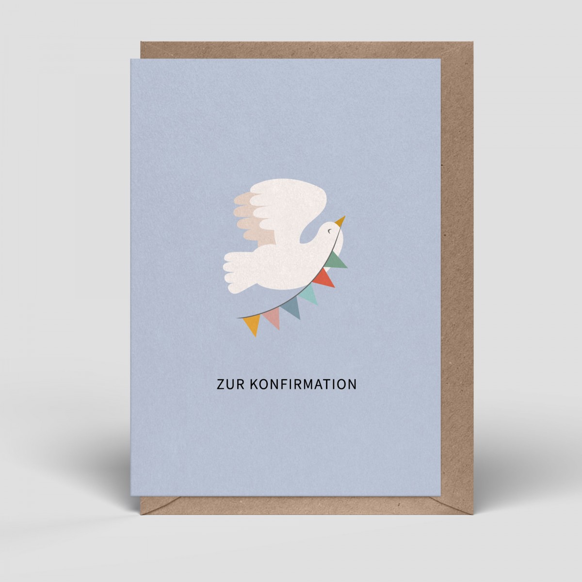 Klappkarte - Karte zur Konfirmation - Taube - Nr. 327 - Naturbedacht