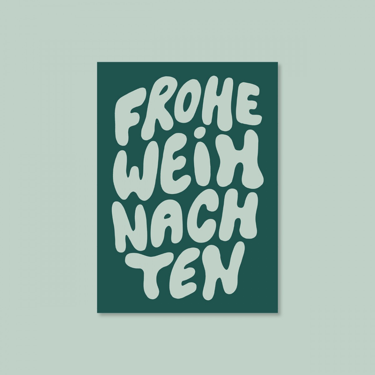 Frohe Weihnachten Grün / Postkarte A6 / Svea Hansohn Illustration