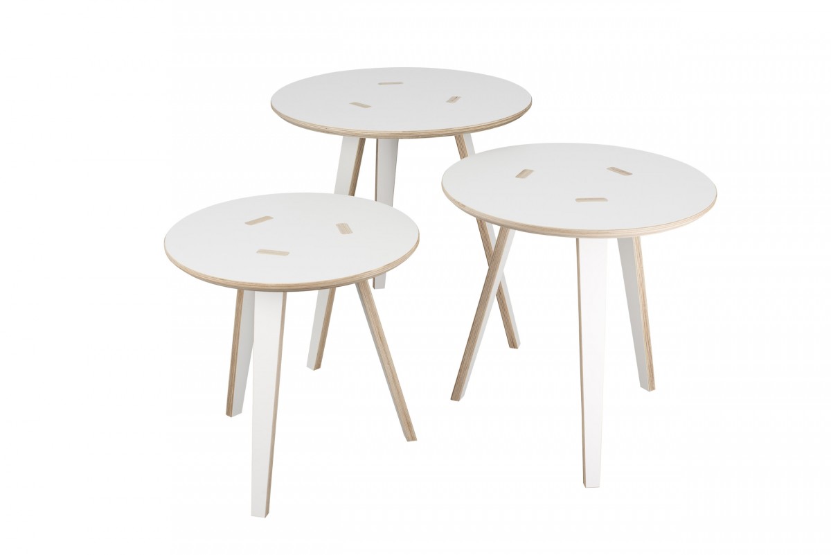 Tisch Tojo-rund 3er-Set