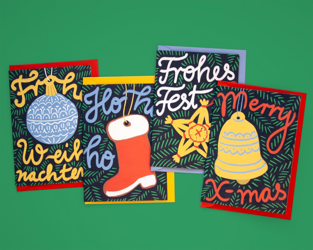 4er Set Weihnachtskarten Anhänger // Papaya paper products