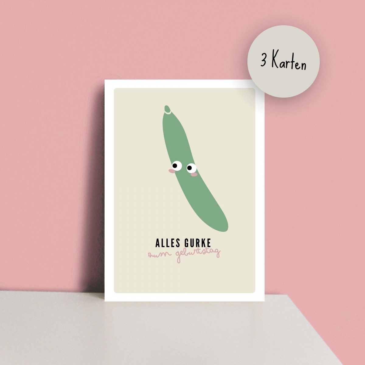 Geburtstag „Alles Gurke“ / Postkarte A6 3er-Set / issgut