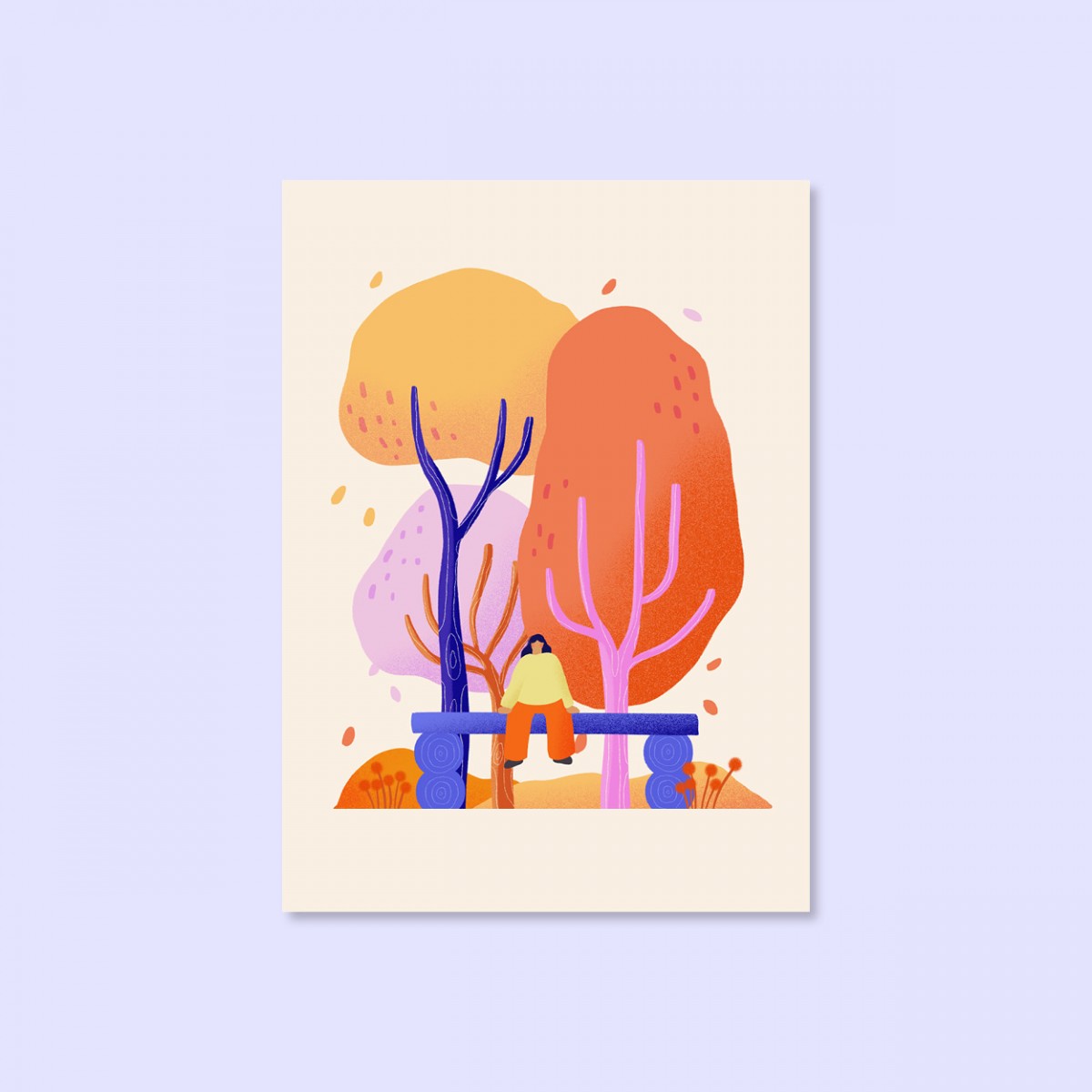 Herbstbank / Postkarte A6 / Svea Hansohn Illustration