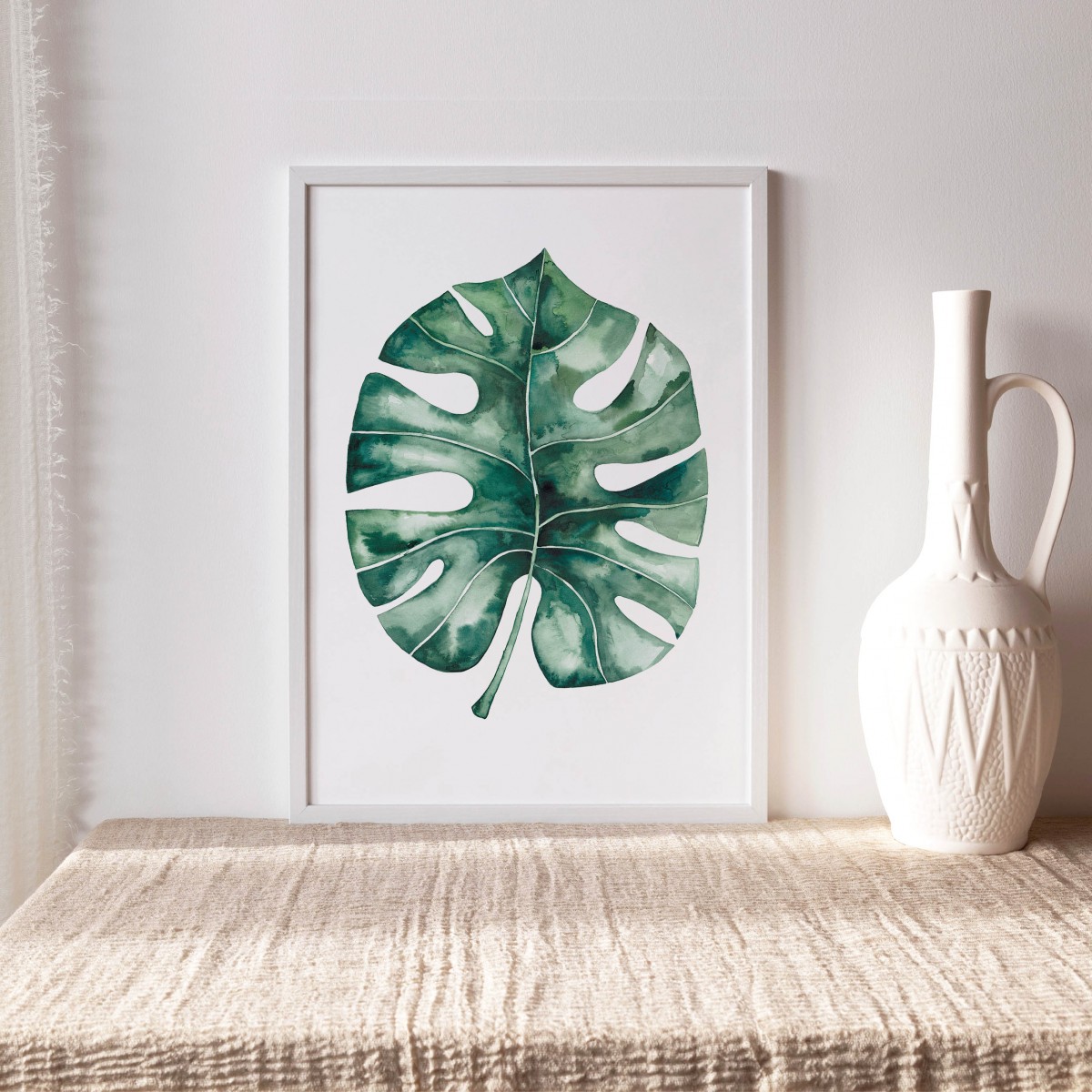 Paperlandscape | Aquarell Kunstdruck "Monstera Blatt" | Pflanze | Illustration |verschiedene Größen