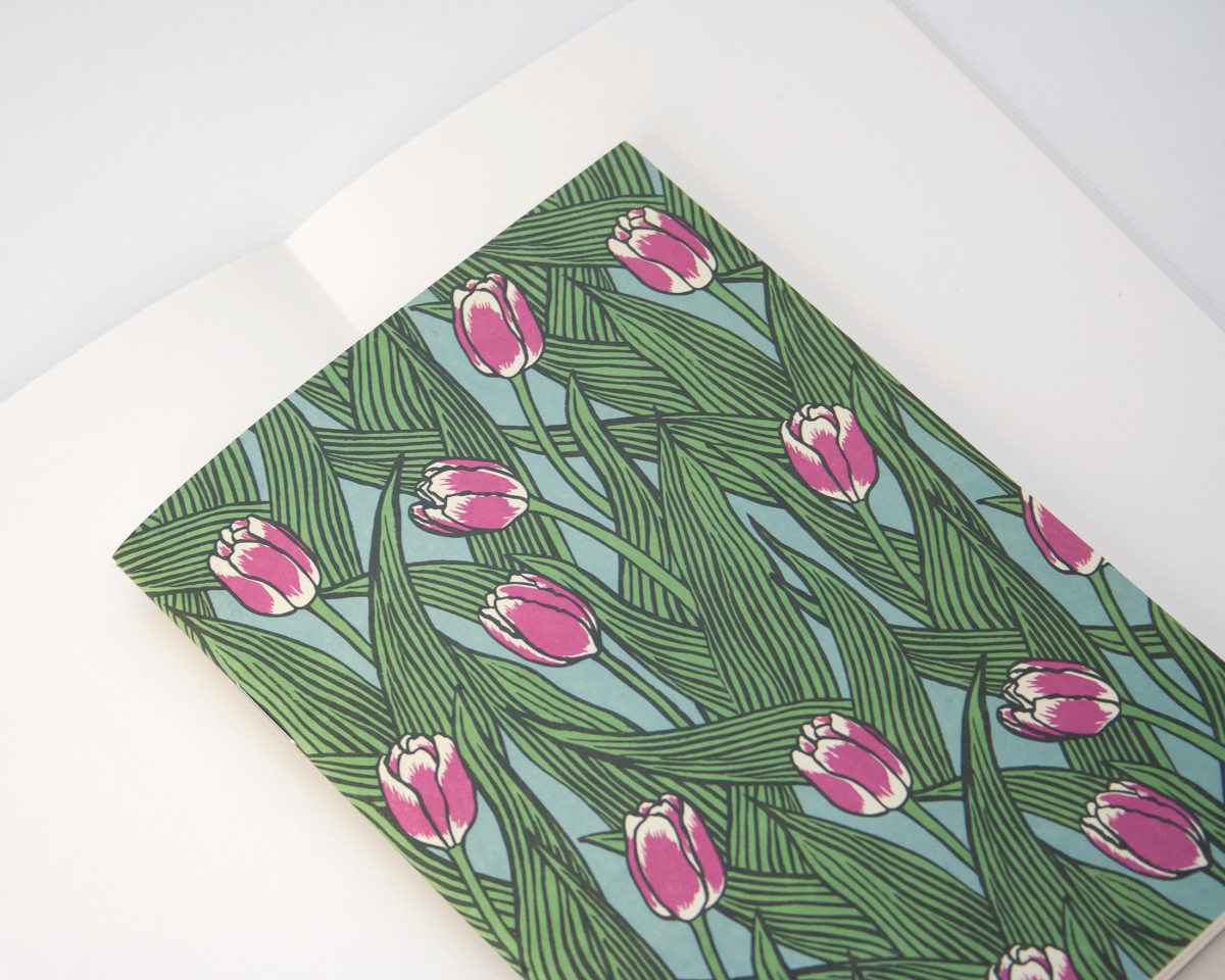 Notizheft A6 mit Tulpenmuster // Papaya paper products