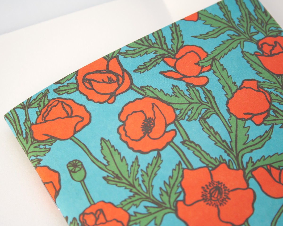 Notizheft A6 mit Mohnmuster // Papaya paper products