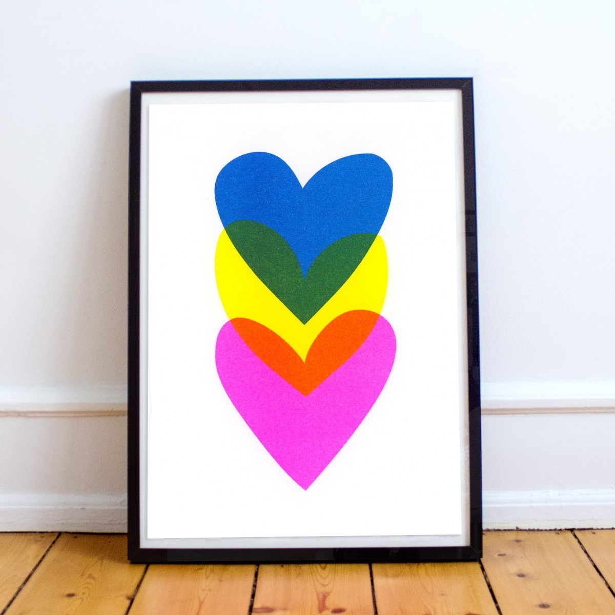 Risographie Poster – Artprint Herzen – HERR & FRAU RIO