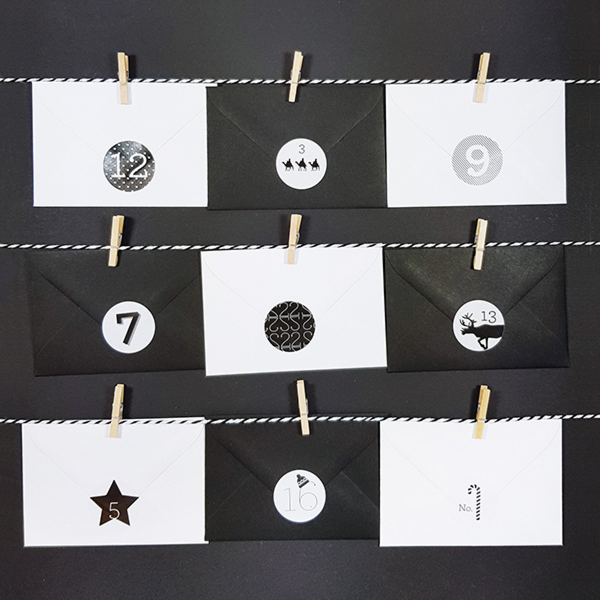 Bow & Hummingbird Adventskalender Schwarz/Weiß
