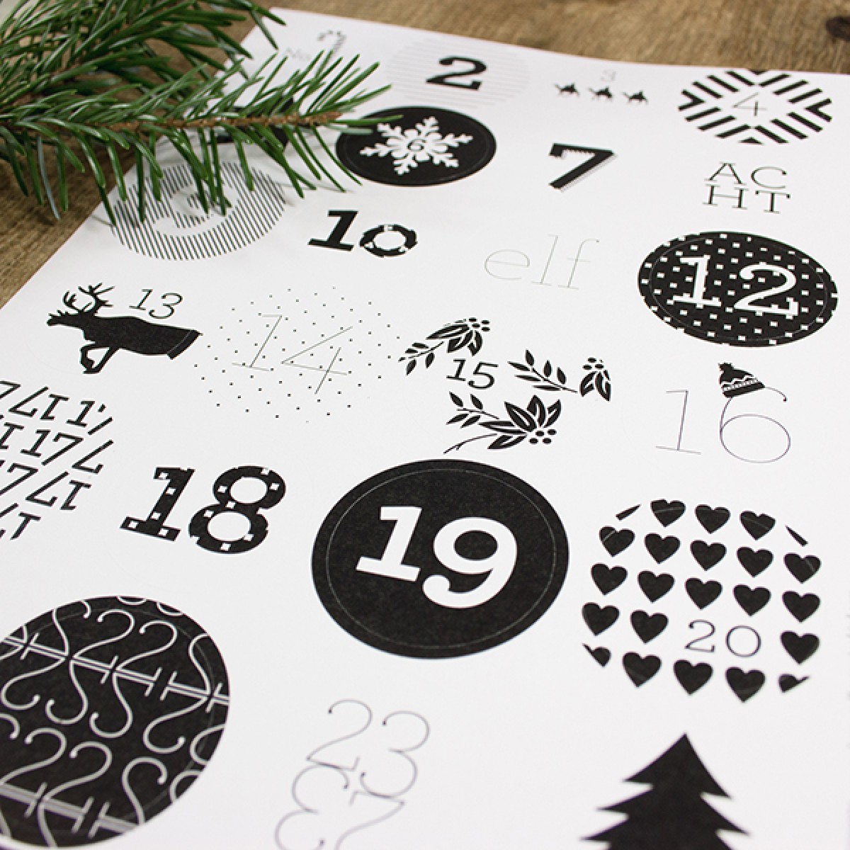 Bow & Hummingbird Adventskalender Aufkleber