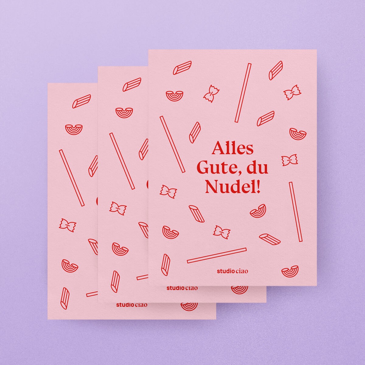 Alles Gute, du Nudel! / 3er Postkartenset – studio ciao
