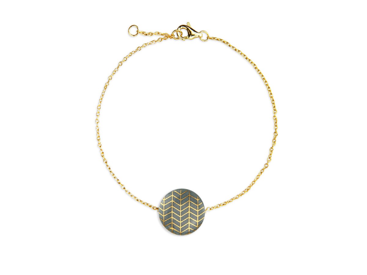 lille mus Porzellan-Armband Fischgrät (Farbwahl)