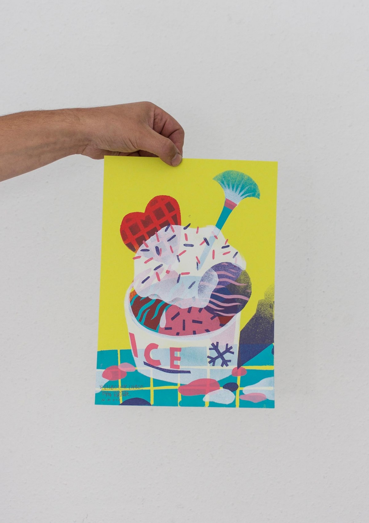 Martin Krusche – Stencil Artprint »Eisbecher Liebe« DINA4