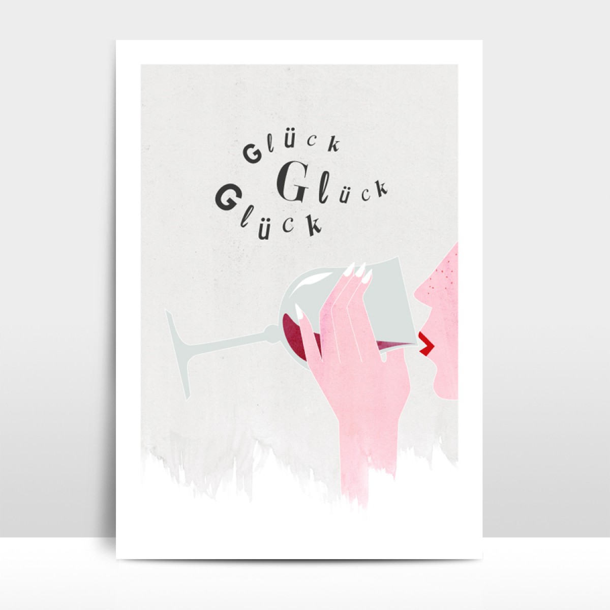 Amy & Kurt Berlin A3 Artprint "Glück Glück Glück"