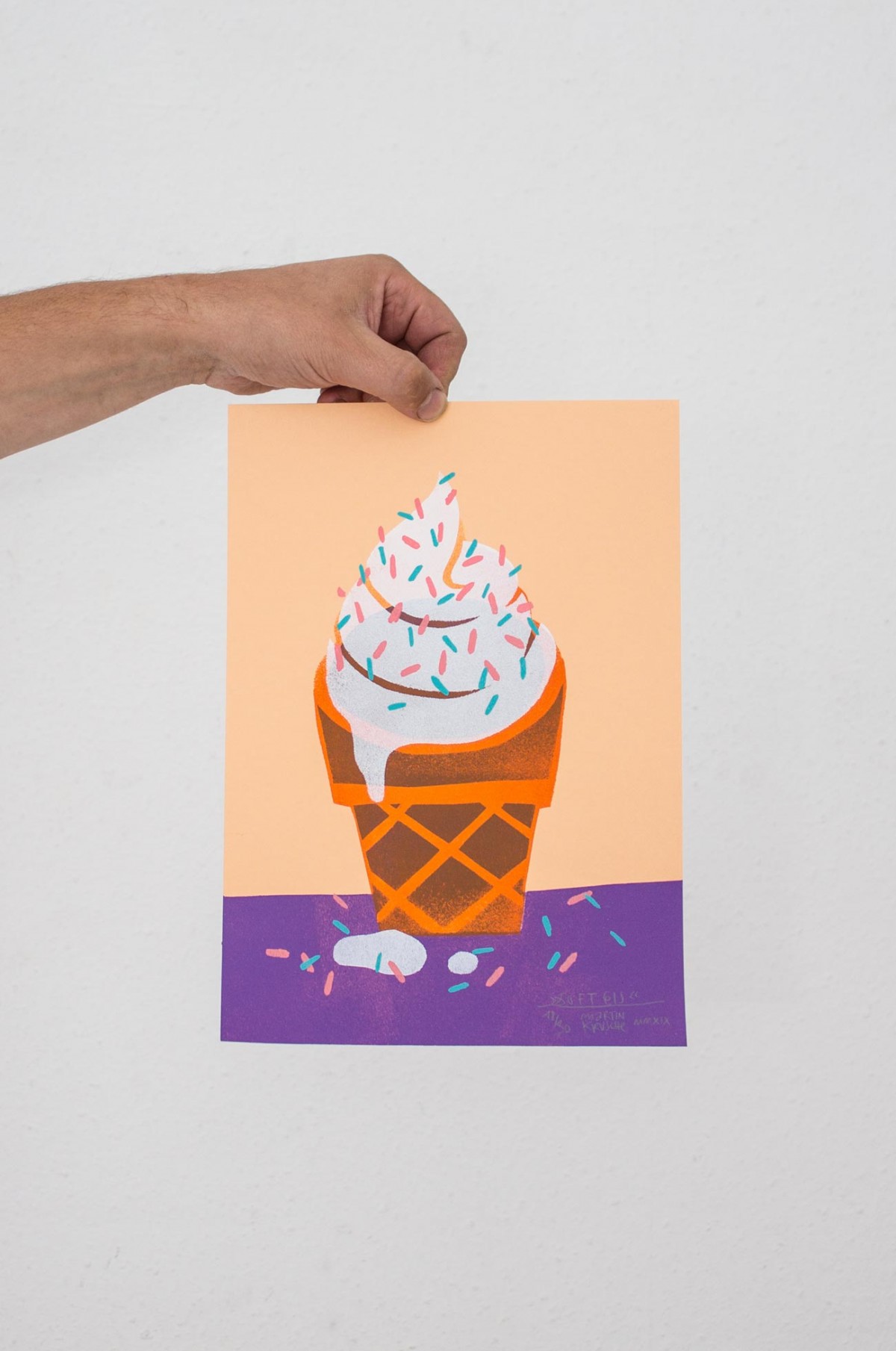 Martin Krusche – Stencil Artprint »Softeis« DINA4