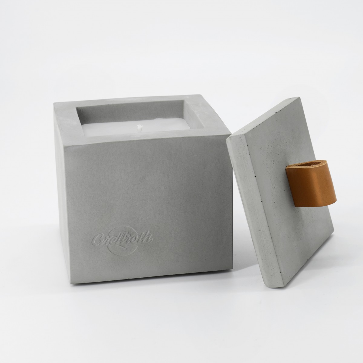 Nachfüllbares Beton-Indoor-Feuer "CUBE LIGHT M" - Ideal Wachsreste verbrauchen