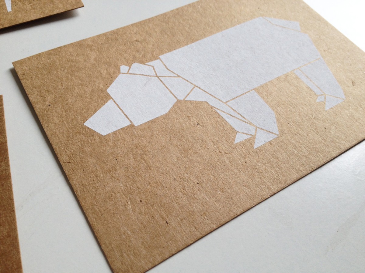 moij design Grußkarte mit Origamimotiv