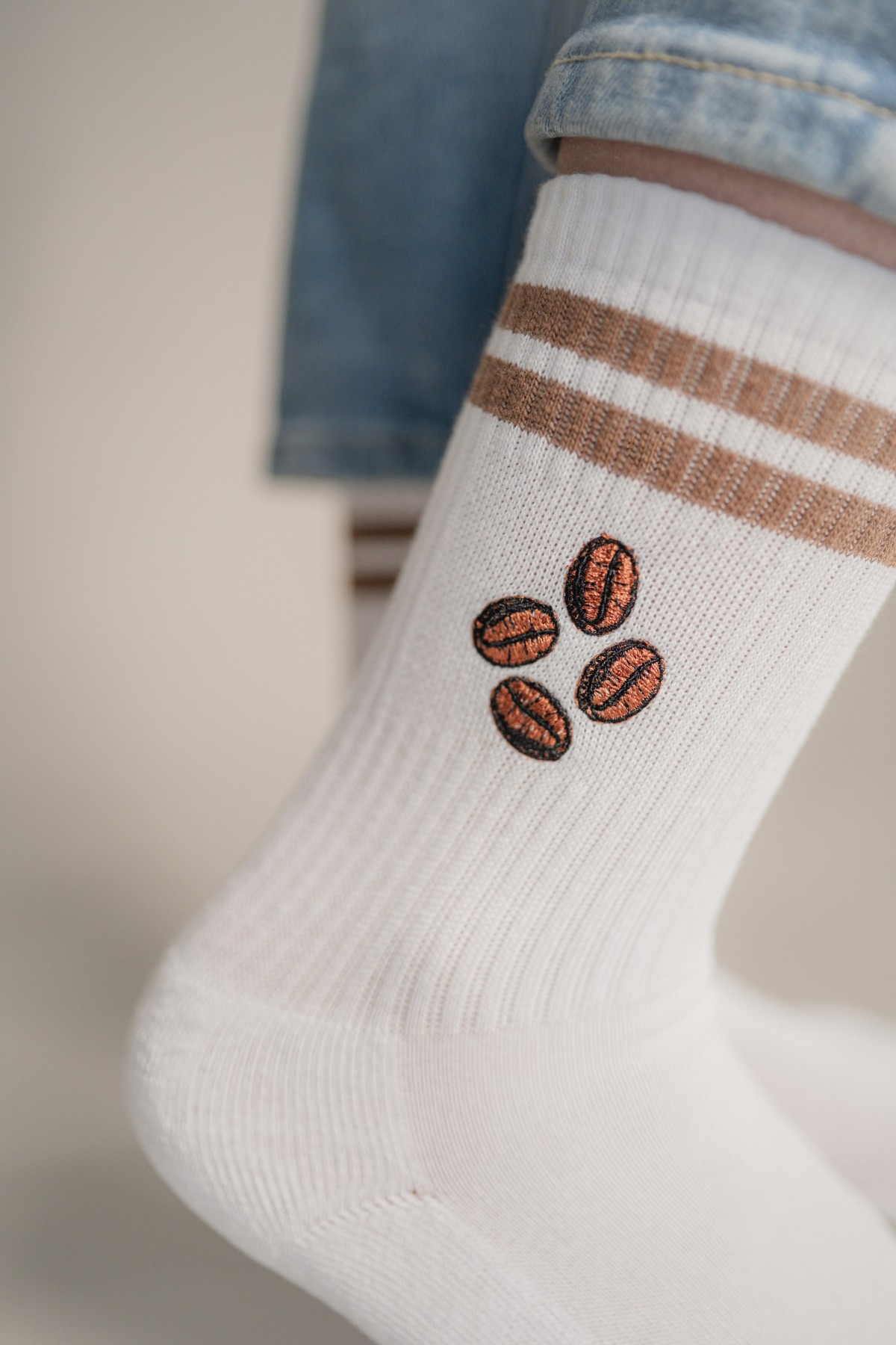 Coffee Beans | Bestickte Bio Baumwoll Socken | Fashion Drinks