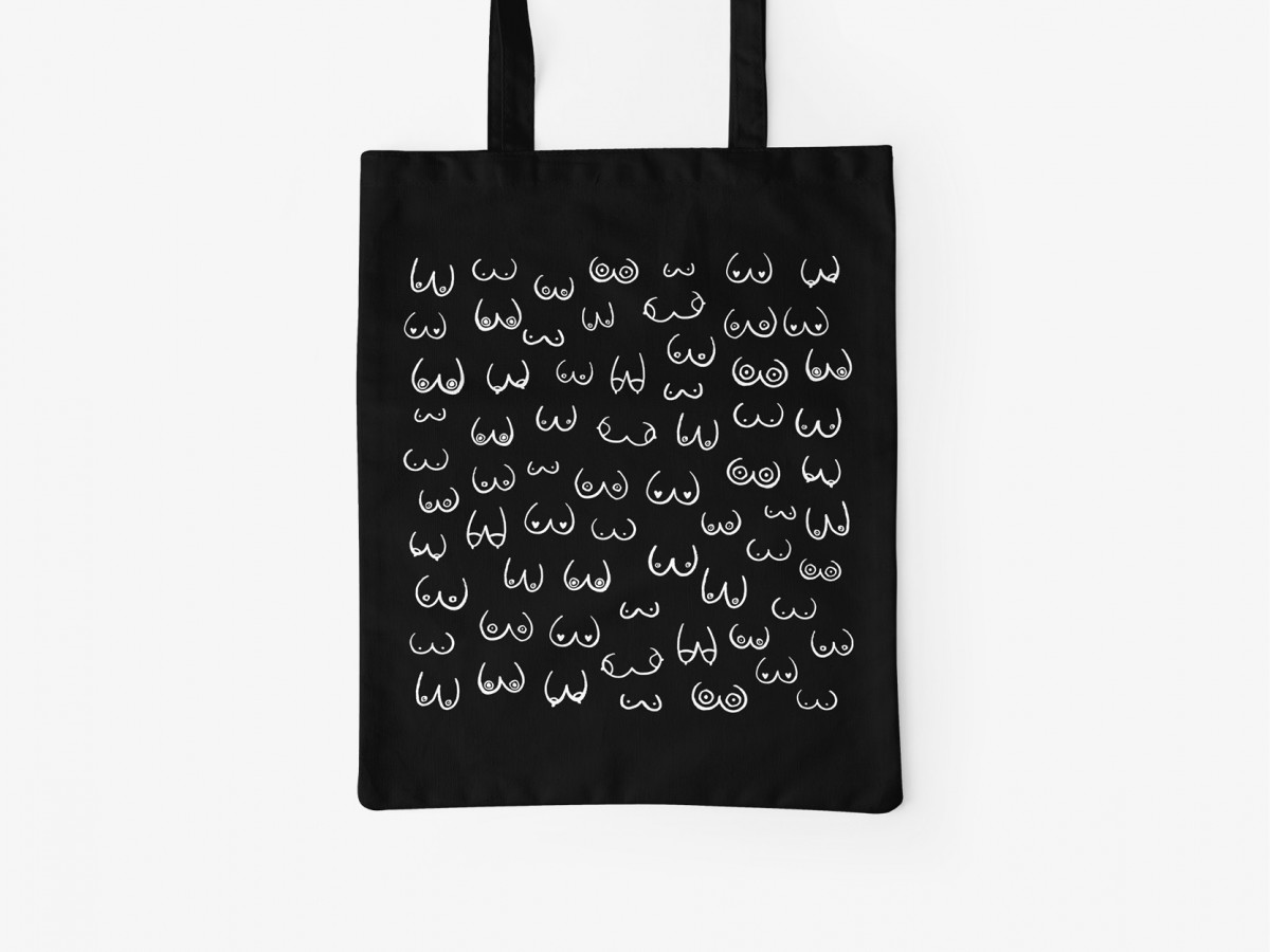 typealive / Baumwolltasche / Busenfreunde / Schwarz