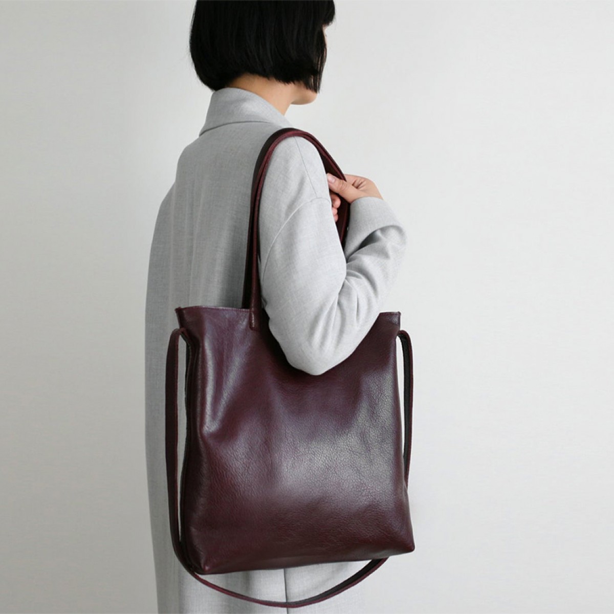 alexbender Multifunktionale Tasche echt Leder Bordeaux