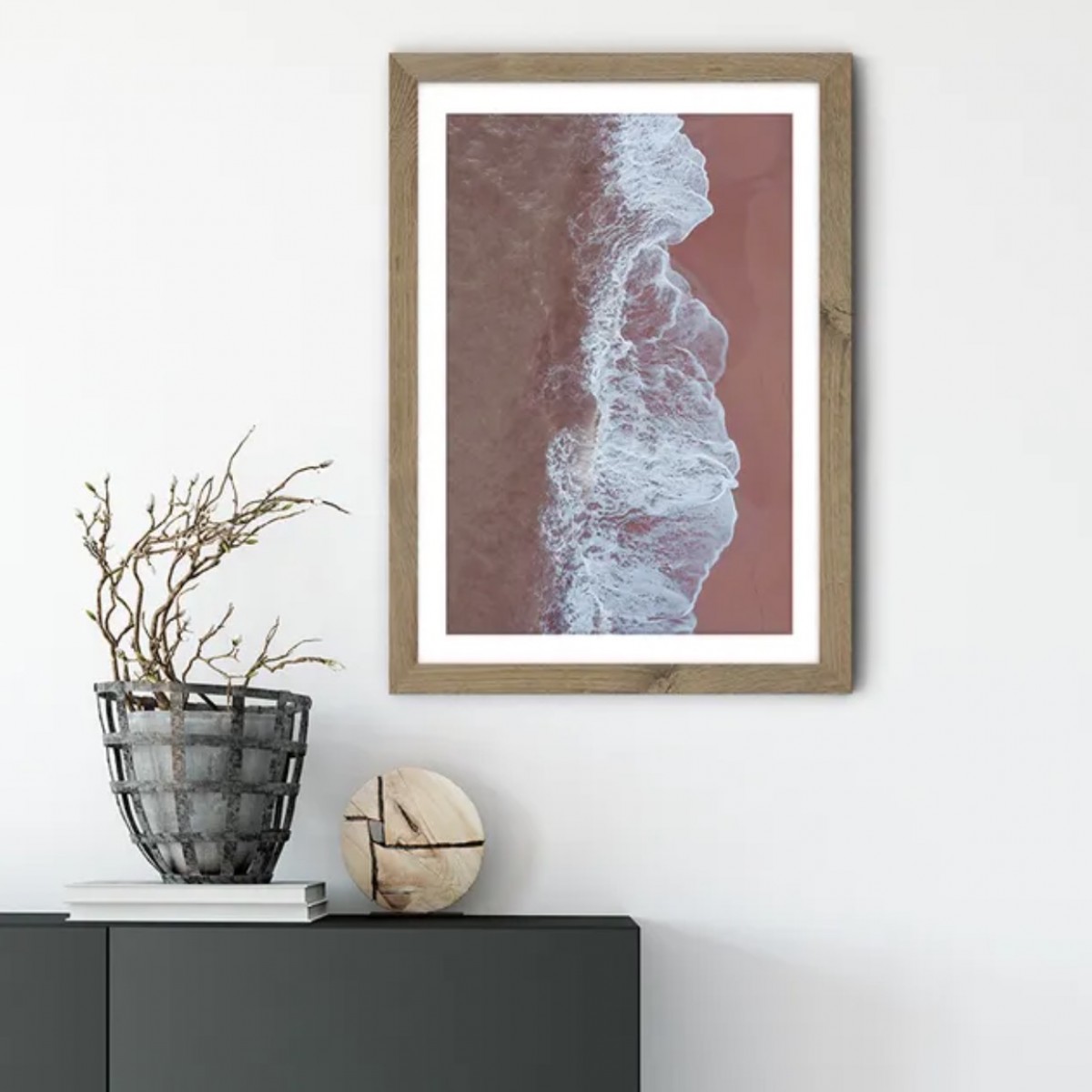 nahili ARTPRINT / POSTER "blush BEACH" Drohnen Fotografie in rosa - Druck (DIN A1/A3 & 50x70cm) 