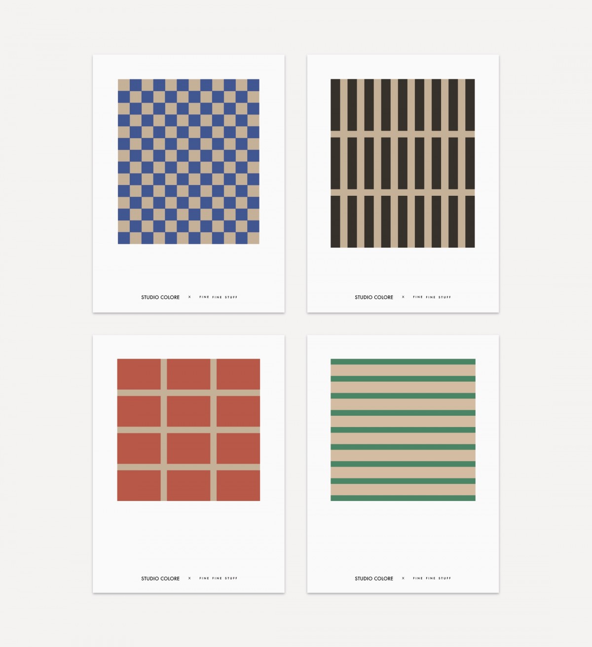FINE FINE STUFF - 4er Posterset - Muted no. 01 - 30x40 Poster