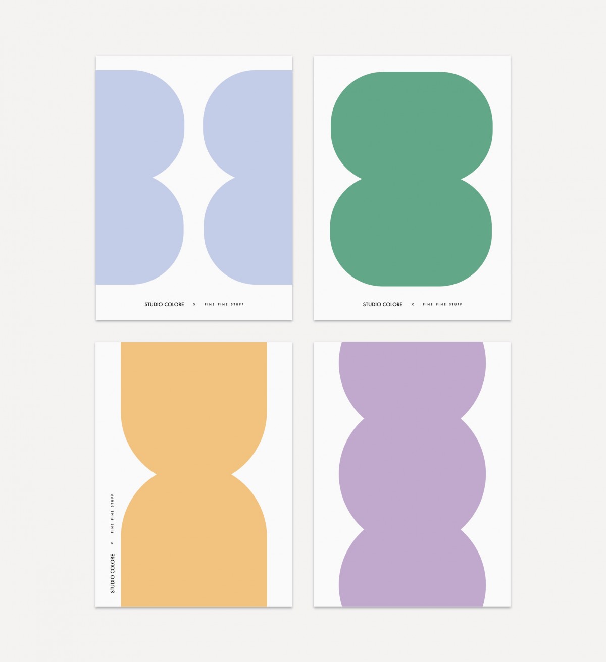 FINE FINE STUFF - 4er Posterset - Bold Shapes - 30x40 Poster