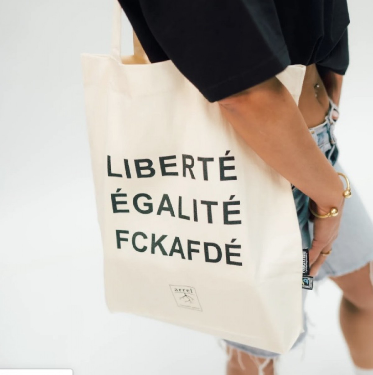 FCKAFDÉ Premium Tote Bag - Nature & Black