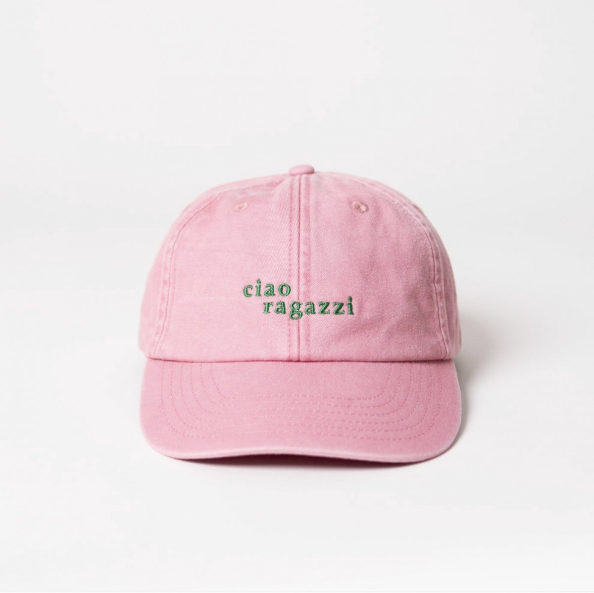 ciao ragazzi Unisex Dad Cap - Vintage Pink & Green - arrel