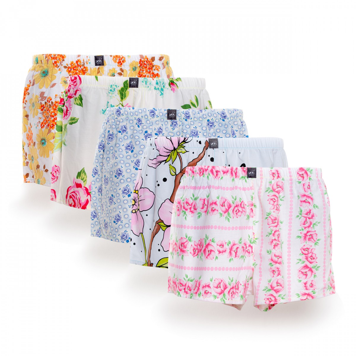 Upcycling Boxershorts aus geretteter Bettwäsche - Surprise - flower power