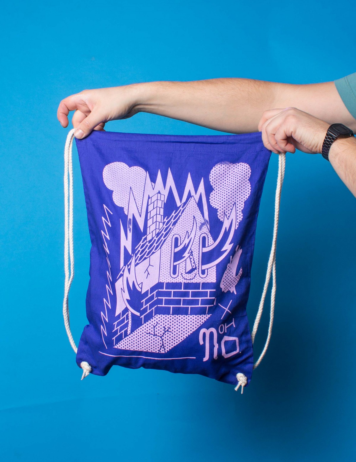 Martin Krusche - Sportbeutel »Burning House« Blue