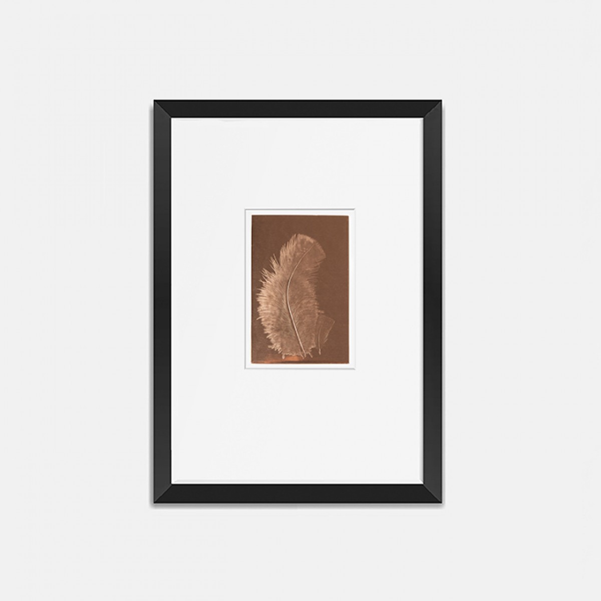 Federbild auf kupfer 30x40 cm von Christina Pauls