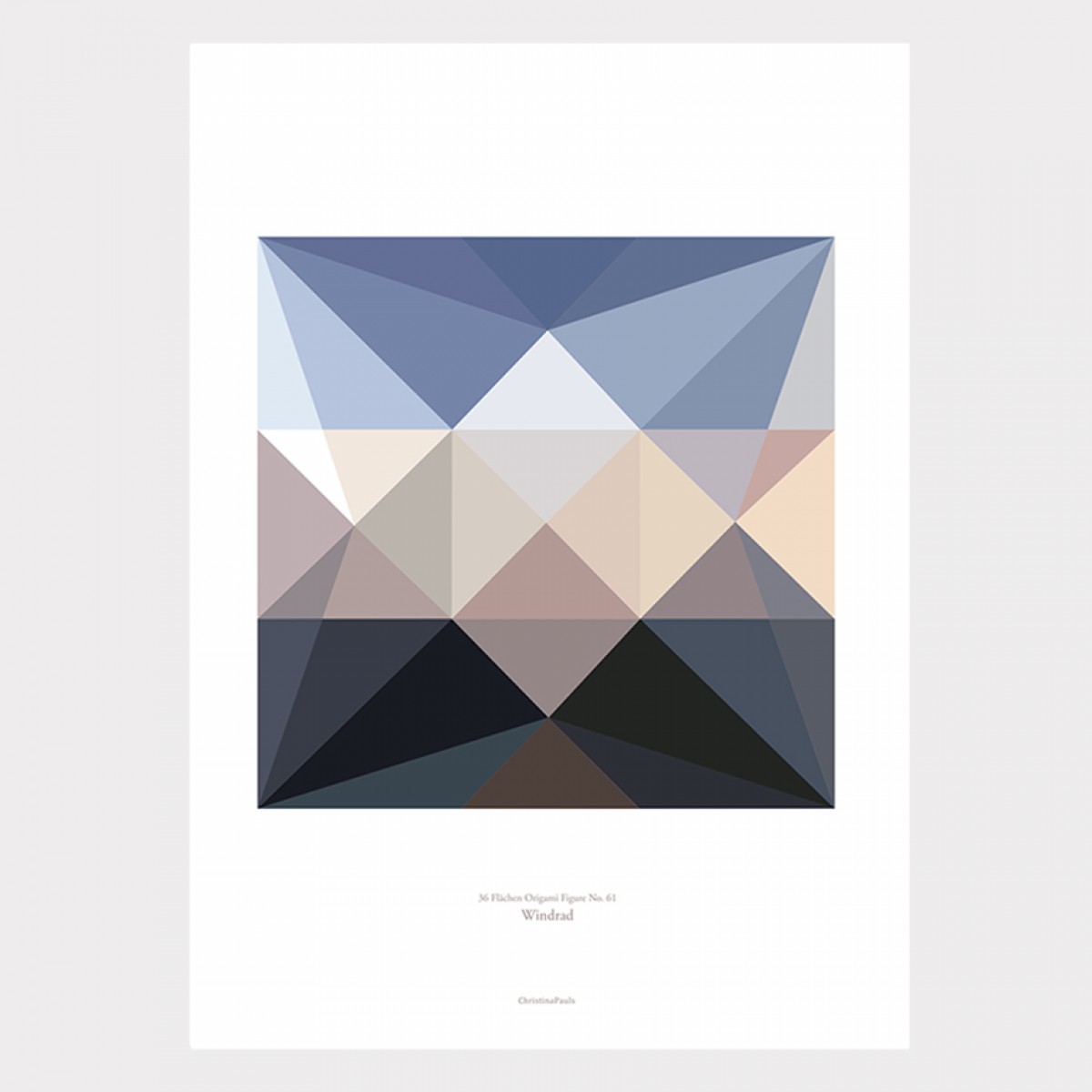 Origami Artprint Windrad, mehrfarbig, von Christina Pauls