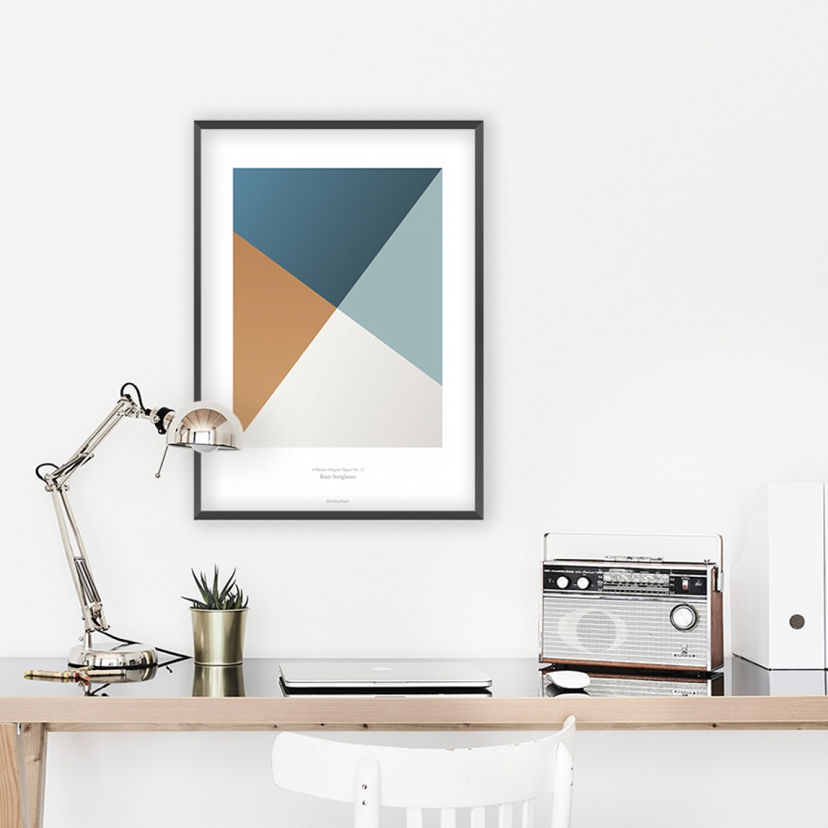 Origami Poster Sunglasses, Blau/Orange, von Christina Pauls