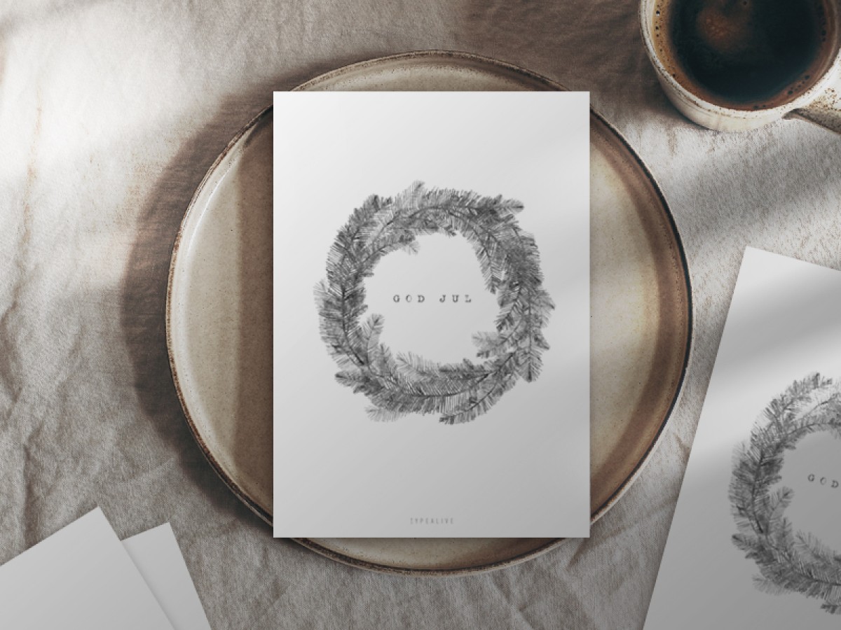 typealive / Weihnachtskarten 4er Set / Christmas Wreath