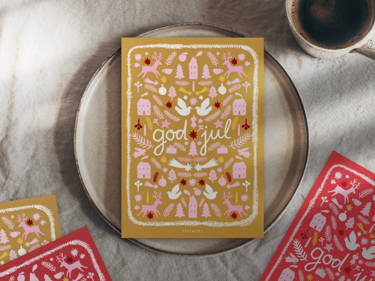 typealive / Weihnachtskarten 4er Set / Christmas in Sweden No.2