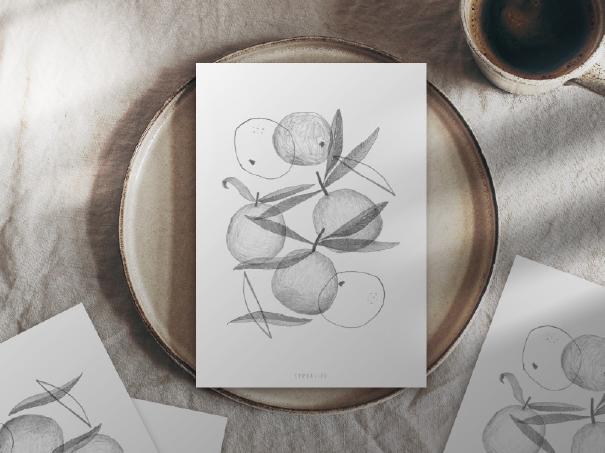 typealive / Weihnachtskarten 4er Set / Clementines