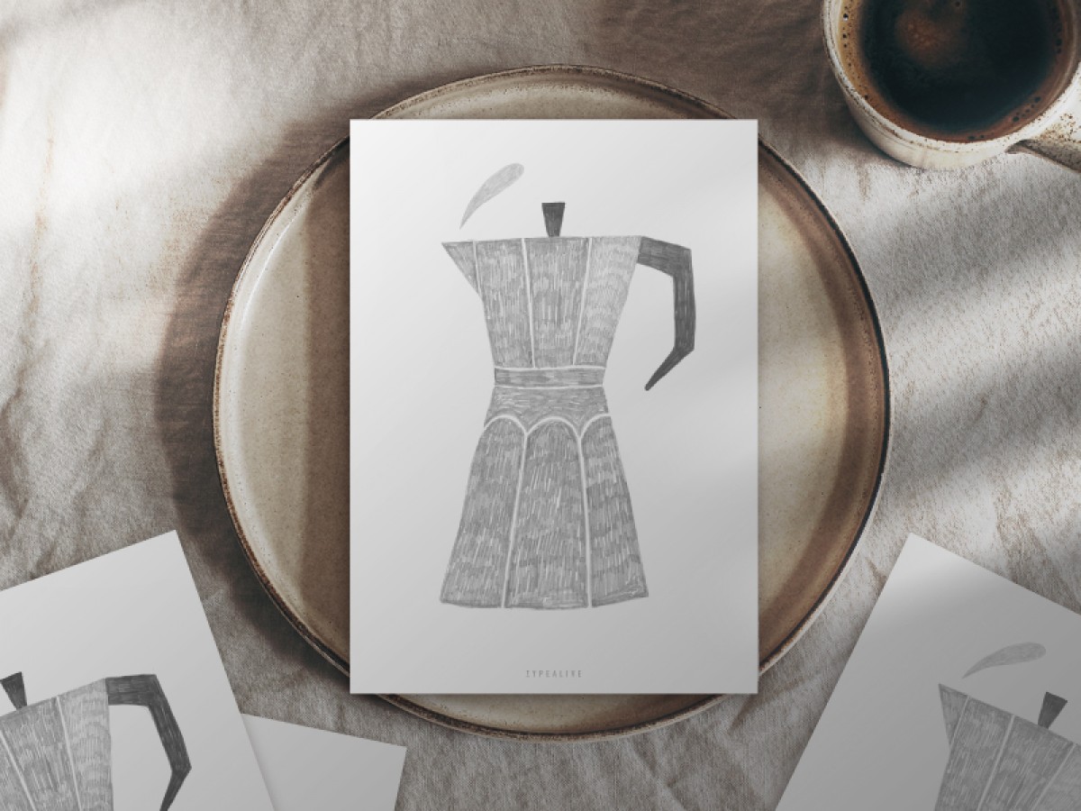 typealive / Weihnachtskarten 4er Set / Coffee Pot