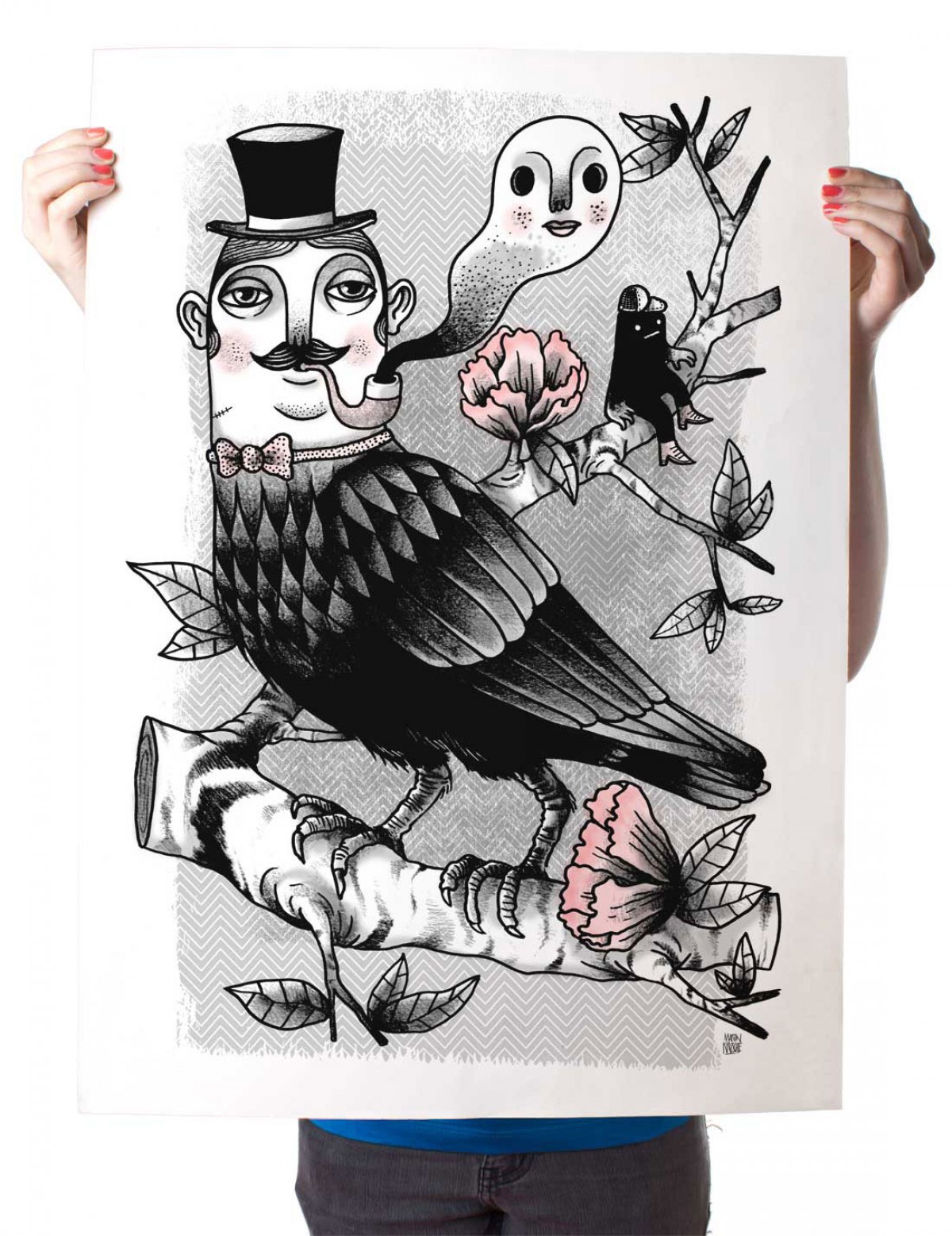 Poster »Corbus Gentleman« 50x70cm, Illustration von Martin Krusche