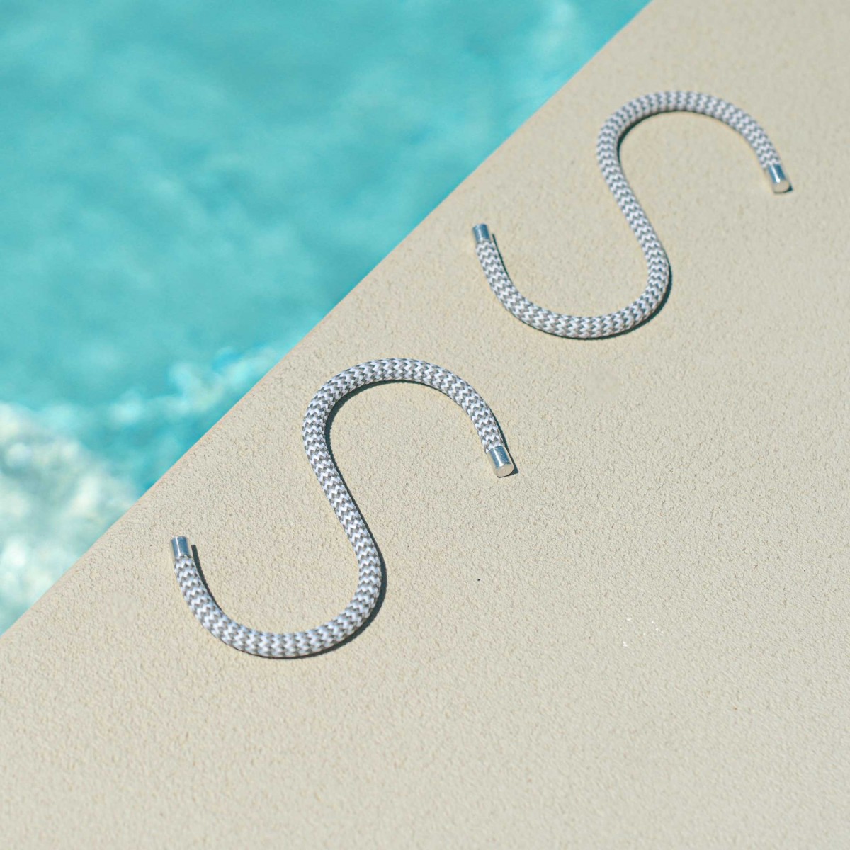 CORD HOOK | dünne Textil-S-KLEIDERHAKEN aus Seil mit Alu-Kappen | 5er Set | Peppermint Products
