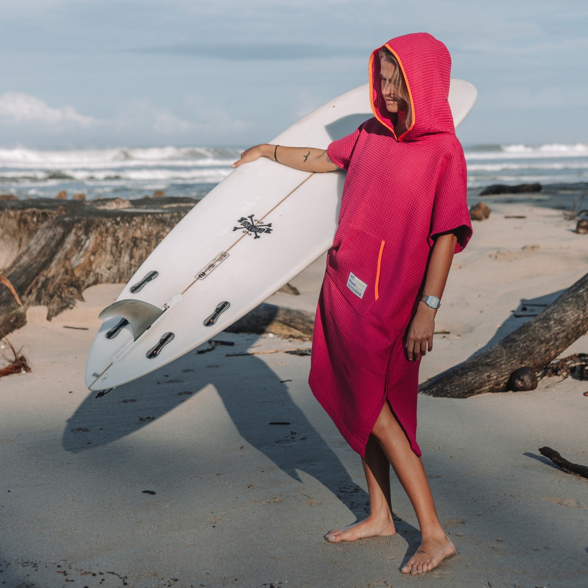 We Make Patterns - Handtuch Poncho Pink