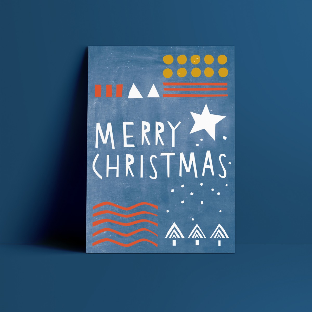 Designfräulein // Weihnachtskarte // Merry Christmas blau
