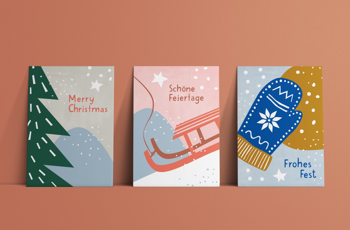 Designfräulein // Postkartenset // Frohes Fest