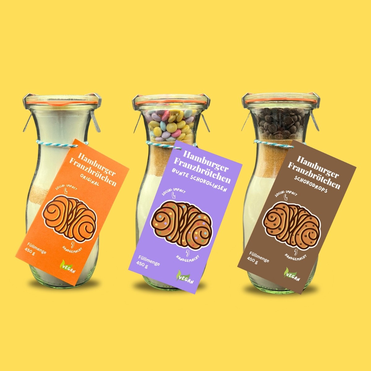 Hamburger Franzbrötchen 3er Geschenk Set von Picknickliebe