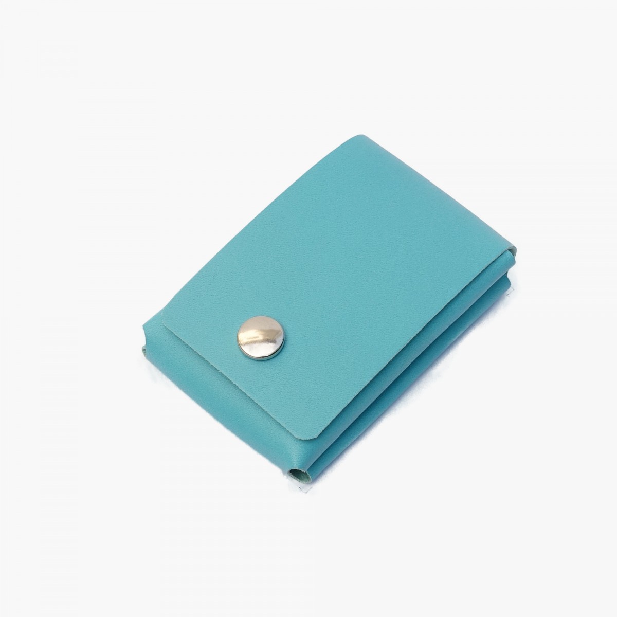 EINFACHDESIGN, Slimwallet, Minigeldbeutel türkis aus pflanzlich gegerbtem Leder
