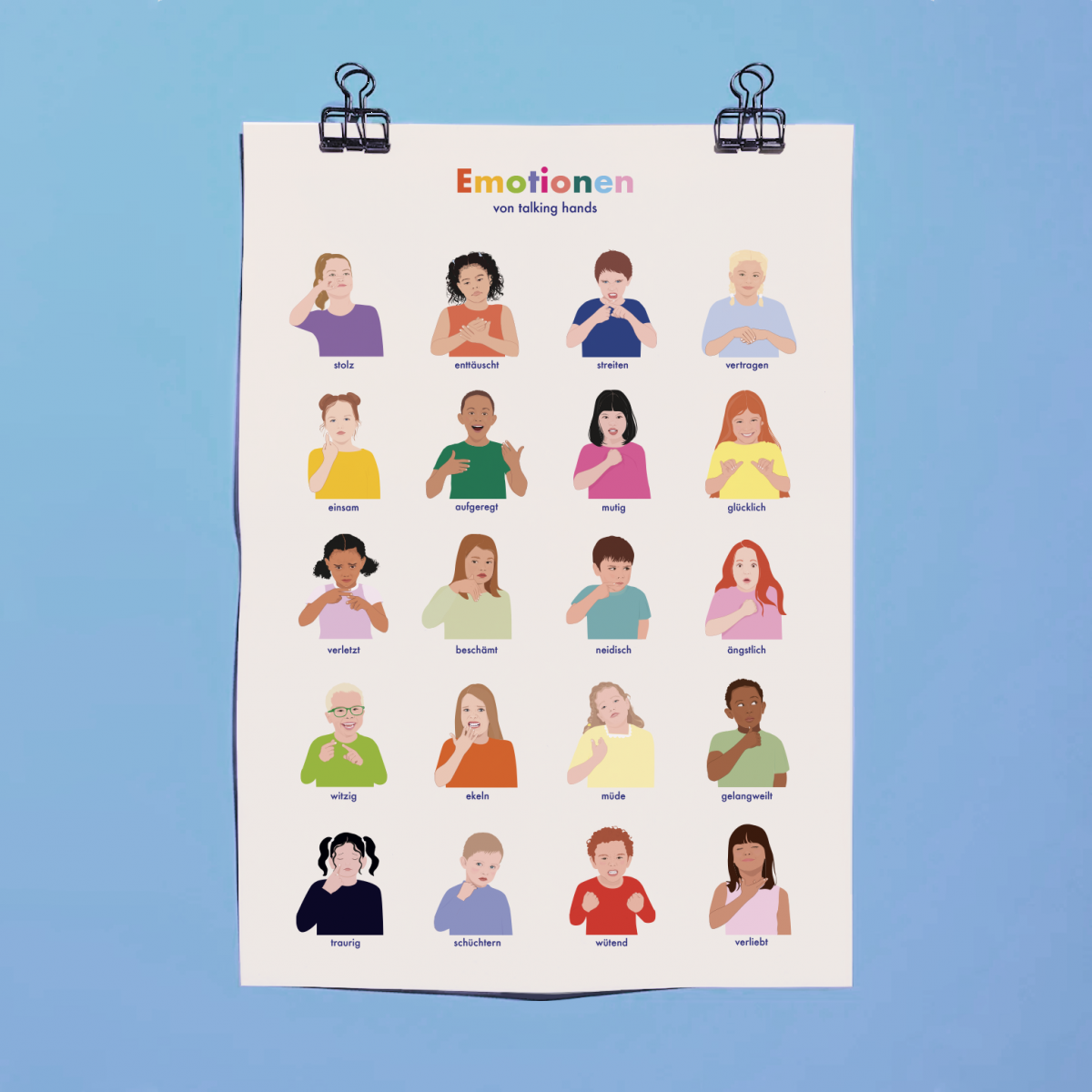 talking hands flipbooks - Emotionsposter A1