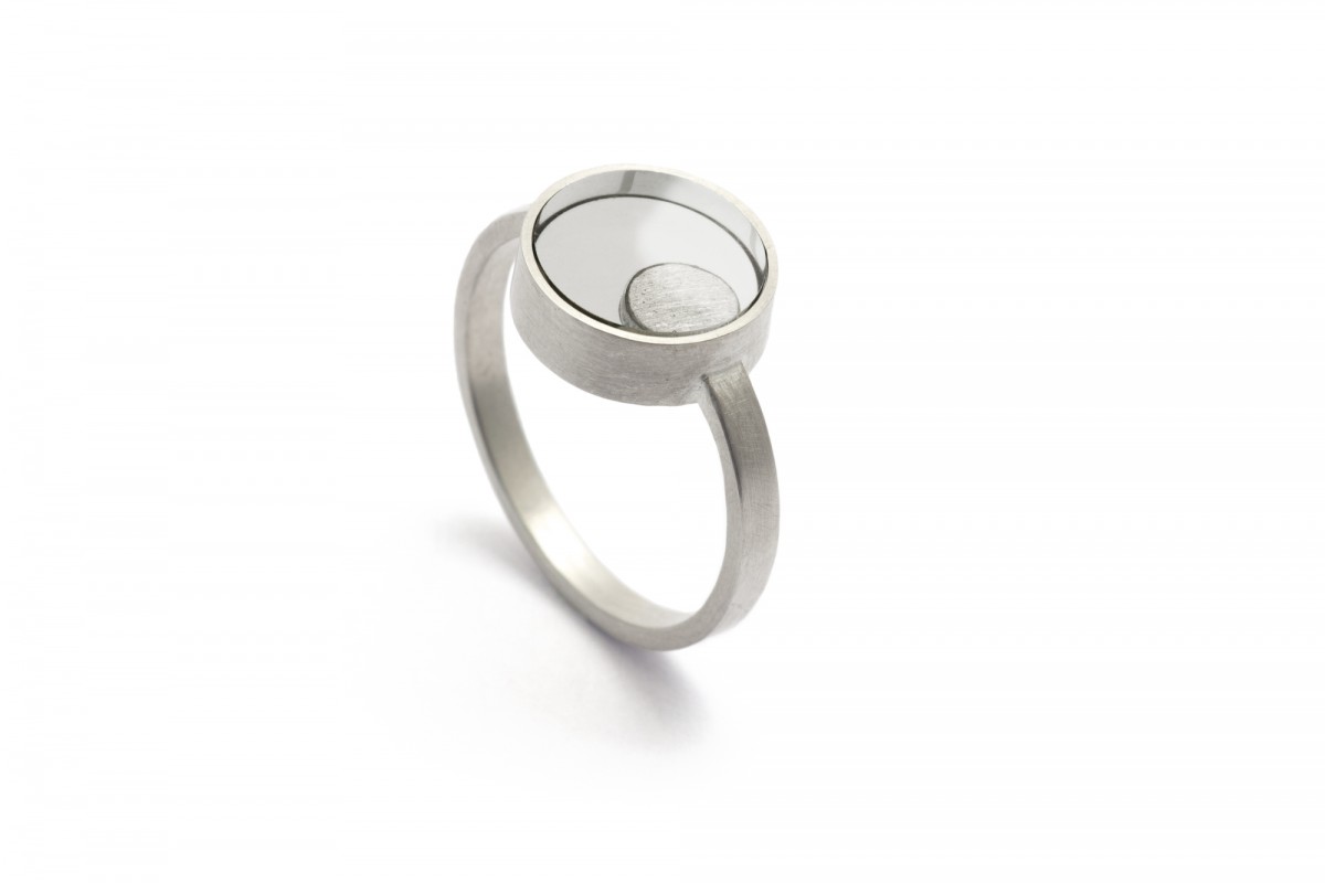 Eva Slotta Jewellery "Coloured Balloons" Ring mit Bergkristall, 925 Silber