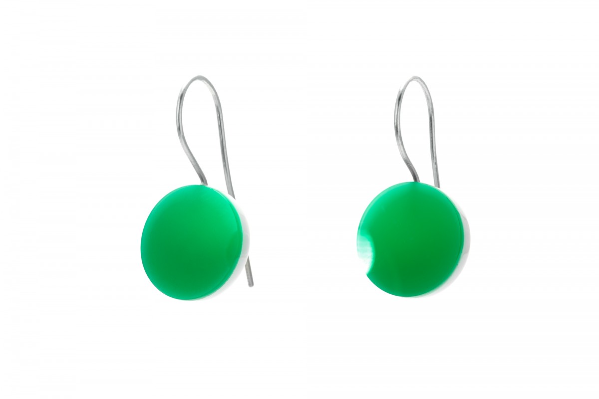 Eva Slotta Jewellery "Tint Deep" Ohrschmuck mit grünem Achat, 925 Silber