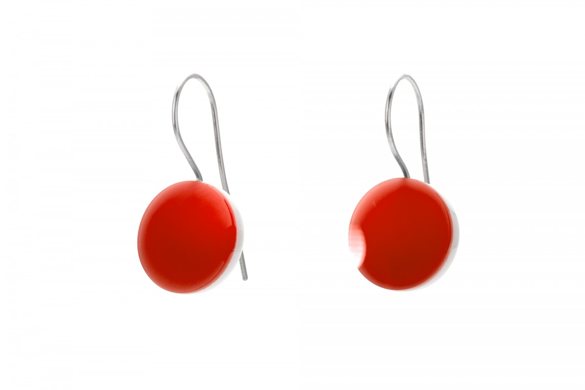 Eva Slotta Jeweller "Tint Deep" Ohrschmuck mit rostrotem Achat, 925 Silber