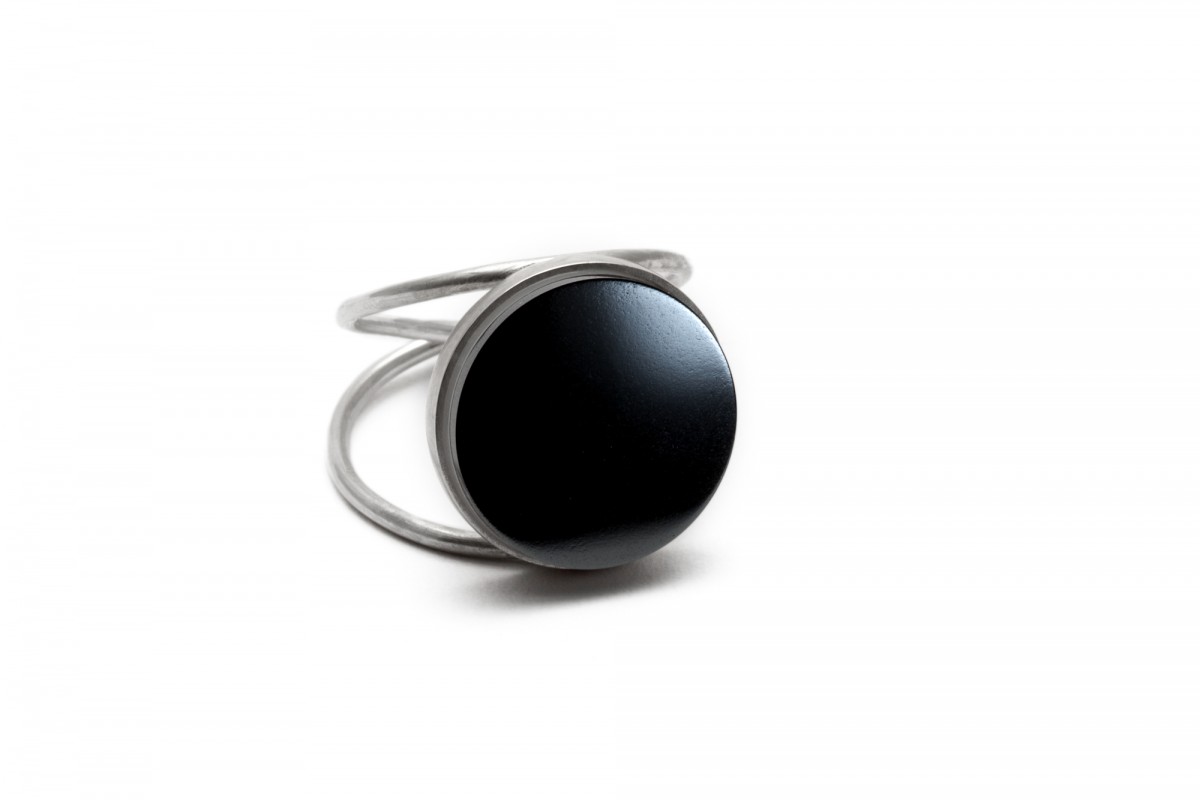 Eva Slotta Jewellery "Tint Deep" Ring mit schwarzem Hämatit, 925 Silber