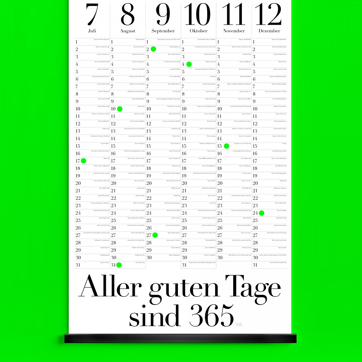 NEW PRINTS ON THE BLOCK / Wandkalender mit Klebepunkten »Aller guten Tage«